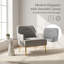 Fauteuil d'appoint moderne rembourré avec dossier incurvé et pieds en métal
