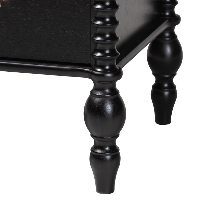 Commode à 4 tiroirs Baxton Studio Cherryl, Black