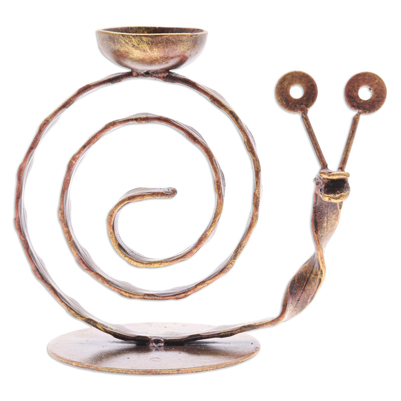 Trinx Handmade Happy Snail Iron Tealight Holder