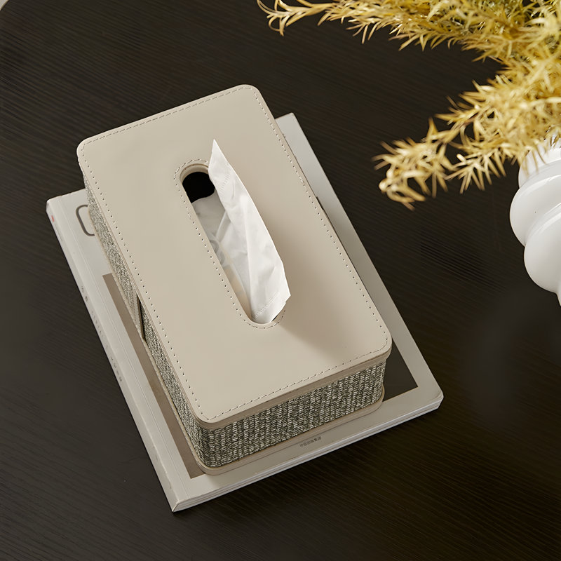 Couvercle de boîte à mouchoirs en cuir de luxe pour la maison, design créatif et minimaliste, parfait pour le salon, la salle de bain et la salle à manger