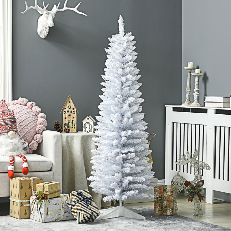 Arbre de Noël artificiel mince enneigé