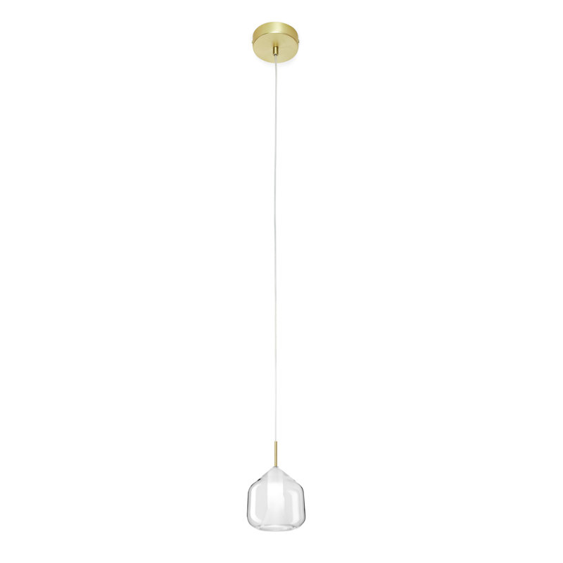 Colusa 1 - Light Gold Teardrop Pendant, Clear Borosilicate