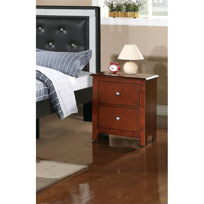 Table de chevet pour chambre à coucher 2 tiroirs