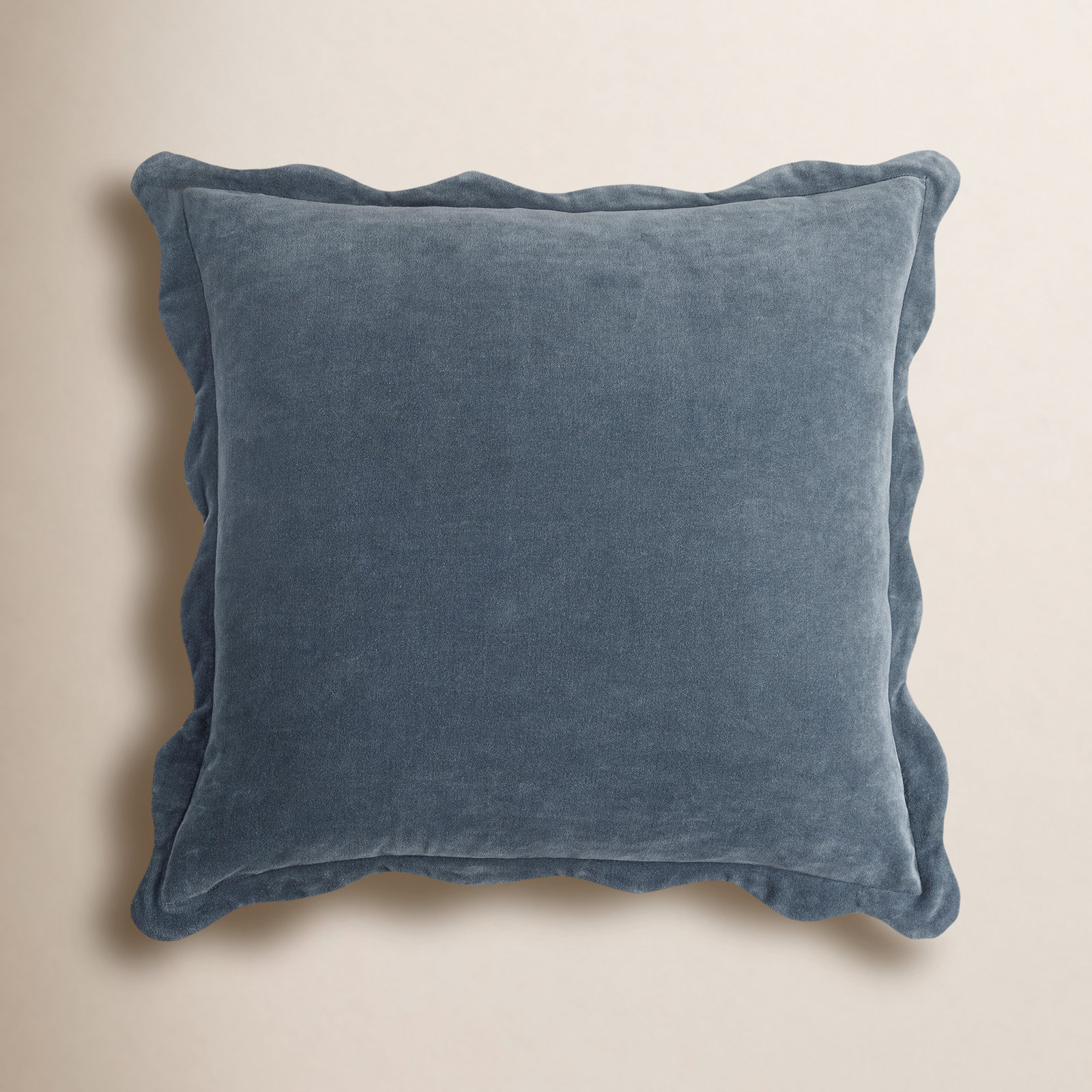 Collier Cotton Pillow Cover, 18"H x 18"W, Down, Slate