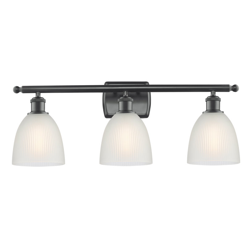 Asdsit 3 - Light Dimmable Vanity Light, 6 Watt Vinage LED Bulb, White, Matte Black