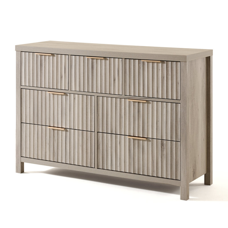 118cm W 7 - Drawer Chest of Drawers, Greige Oak
