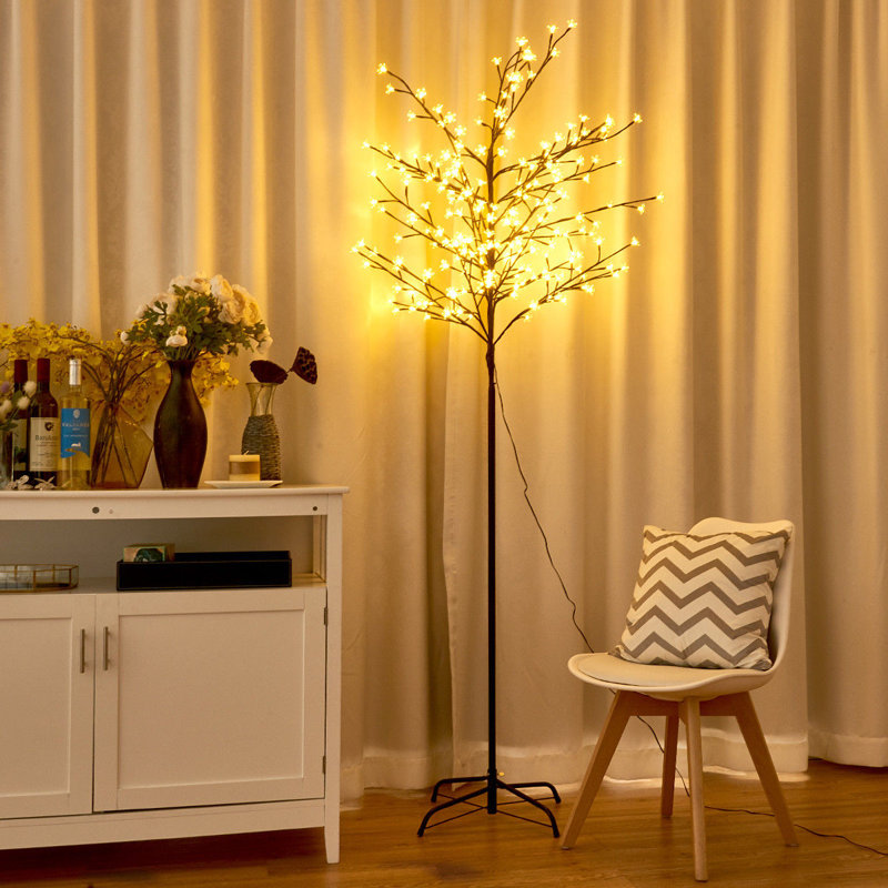Lighted Artificial Christmas Tree, 7ft H