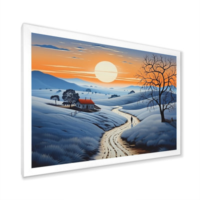 Countryside Twilight Blues Landscape II, reproduction d'art sur toile