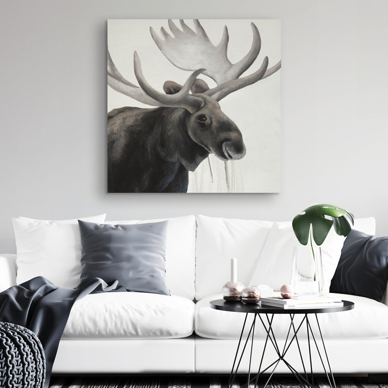 Rustic moose - 32"x32" art on canvas
