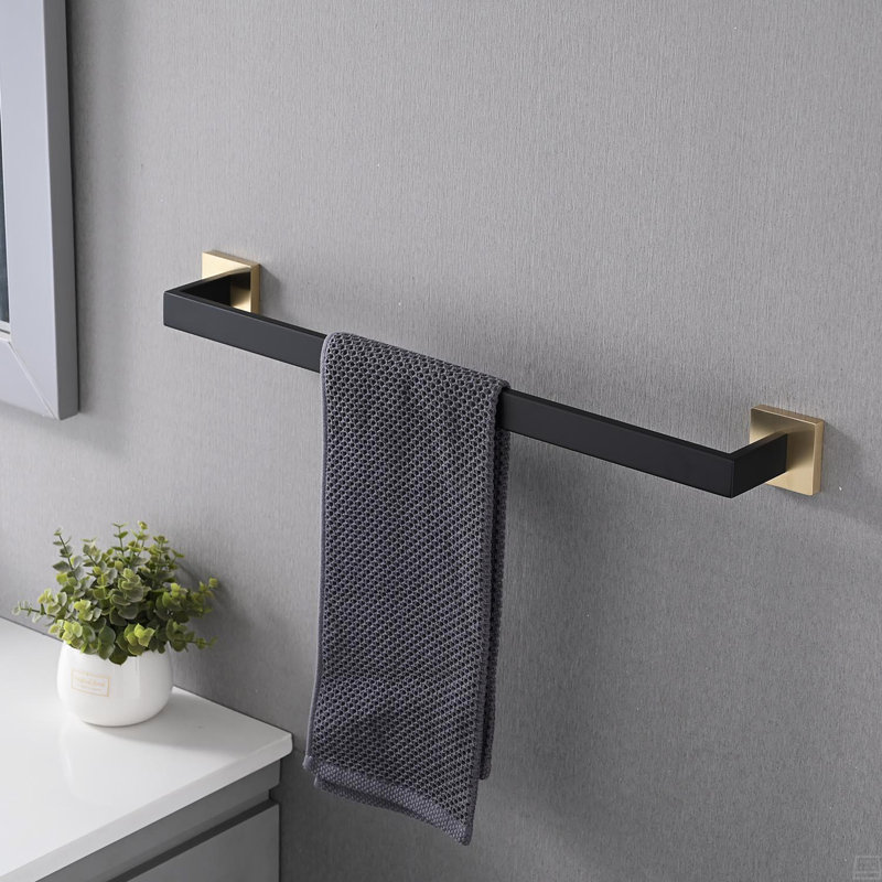 4- Piece Bathroom Hardware Set, Gold/Matte Black
