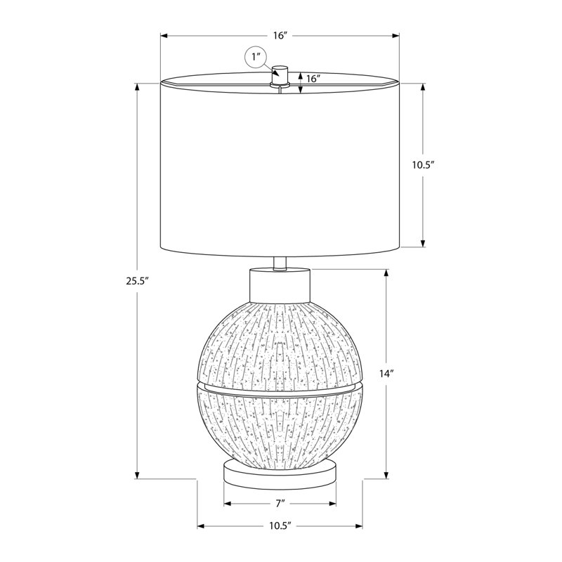 Lighting, H 26 po, lampe de table, résine, abat-jour beige, contemporain, moderne, Brun