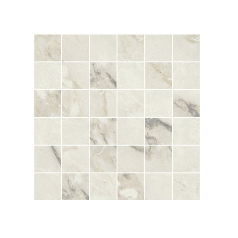 Carreau de mur et de plancher en porcelaine 2 po x 2 po, Blanc / ivoire / gris