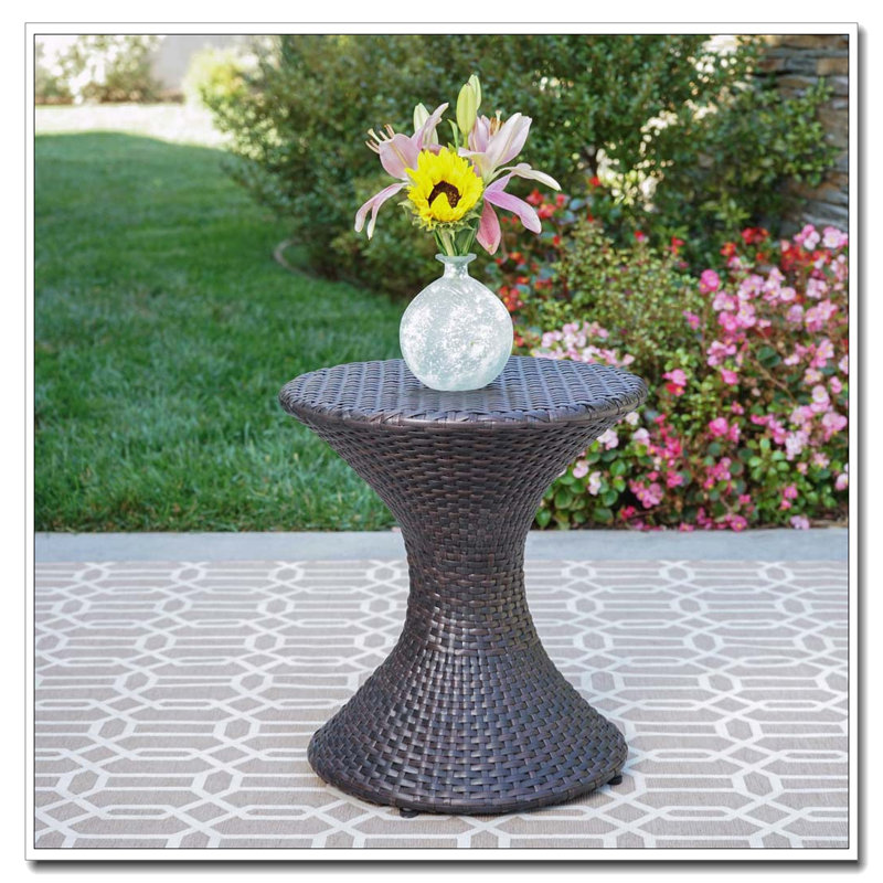 Table d'appoint 16 pouces en osier multicolore brun