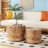 Nesting Coffee Table Set of 2, Modern Round Coffee Table, Wooden Circle Accent Tables for Small Spaces Living Room Bedroom Balcony Office Drum Side Table, Natural Burl-1990382563