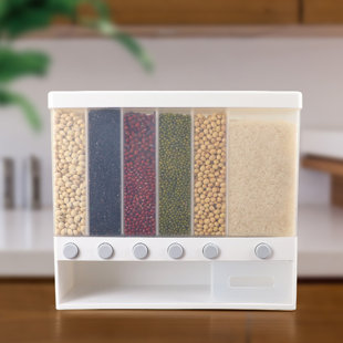 Rotating Grain Storage Box Kitchen Home Separated And Sealed Rice