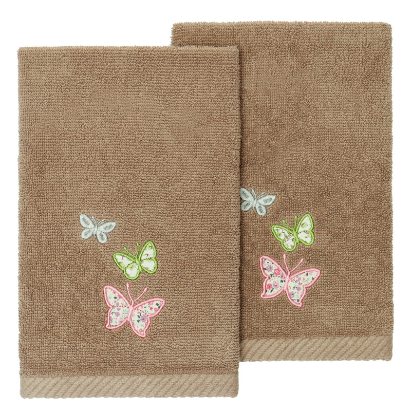  2 Piece Turkish Cotton Fingertip Towel Set, Cocoa