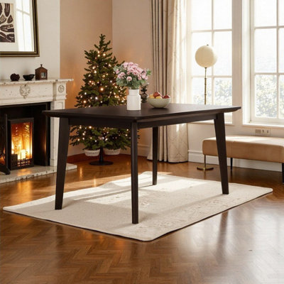Table de salle à manger avec structure en bois massif, table multifonctionnelle L 47,24 x l 29,53 x H 30