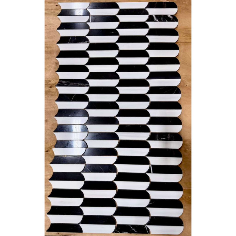 Dolomite et mosaïque de parasol Nero Marquina