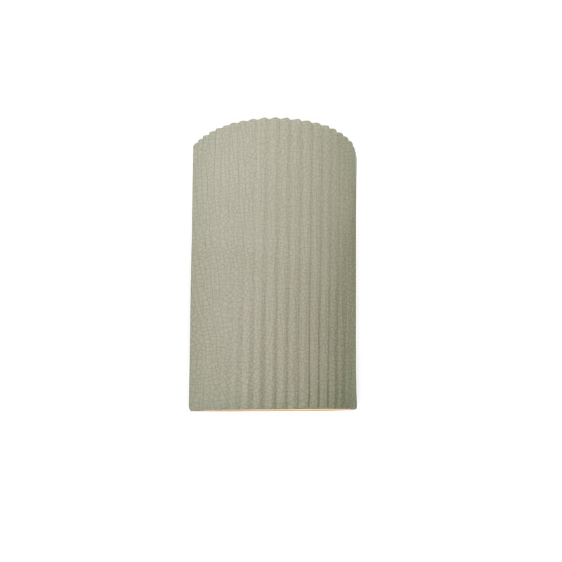 Applique murale en céramique Beda, H 9,5 po x l 5,75 po x P 4 po, Craquelure vert céladon