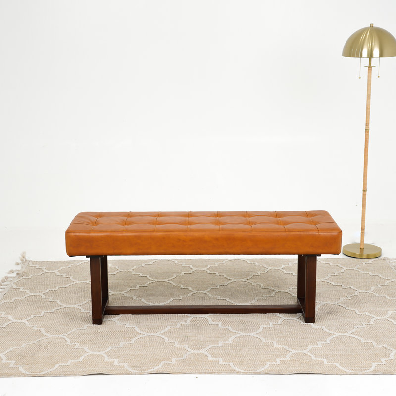 Banc en cuir véritable Edelie