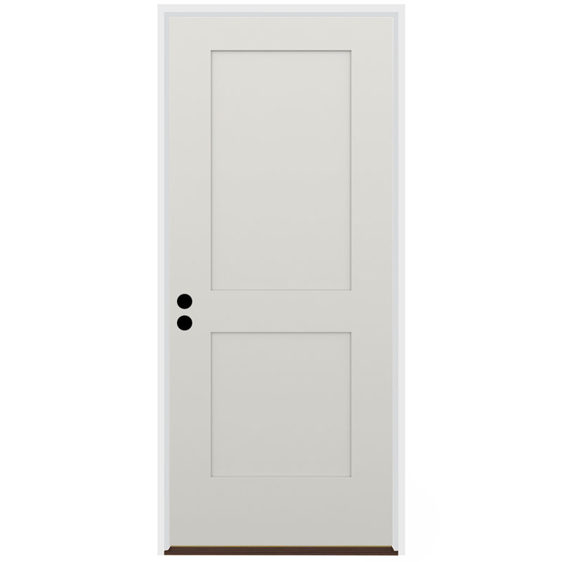 Porte extérieure à 2 panneaux en fibre de verre lisse avec montants de 4-9 / 16 po, Bronze huilé