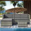 Brentley 270 cm W X 460 cm D Market Parasol with Crank Lift-529611467-529611470