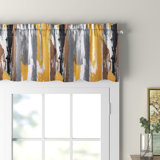 Cassville Abstract Paint Brush Watercolor Lined Thermal Insulated Blackout Window Curtain Valance Rod Pocket  Ink Stripe Pattern 2 Layers