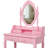 Princess Vanity Desk Set With 360° Rotating Mirror, Cushioned Stool, And Ample Storage For Girls' Bedrooms-835575477