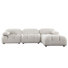 Paloma 4PC Modular 111 Inch Reversible Chaise Sectional In Light Cream Velvet