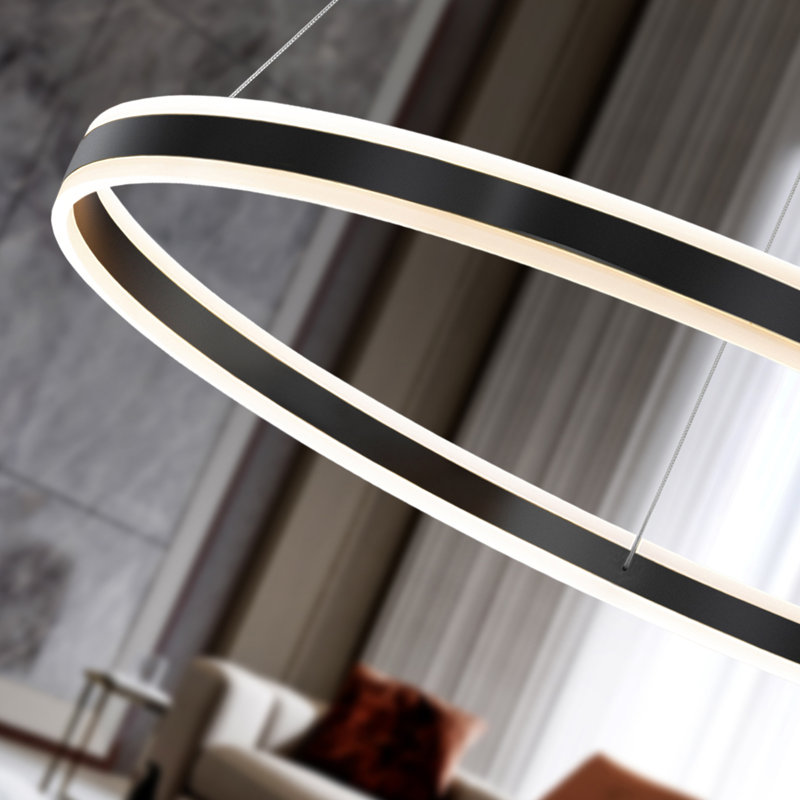 Aty 1 - Light Matt Black LED Geometric Pendant