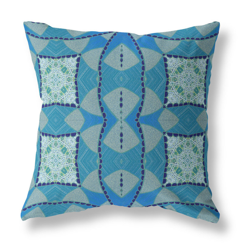 Coussin décoratif, Turquoise / bleu ciel, 18 po x 18 po, Polyester