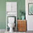 Freestanding Over-the-Toilet Cabinet with Faux Louvered Doors, Adjustable Shelf & Open Storage