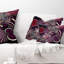 Fleur fractale violet foncé - coussin imprimé abstrait