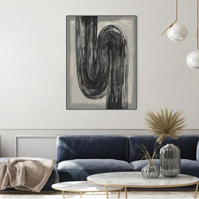 Gray Linear Path Ii '', toile encadrée par Giant Art
