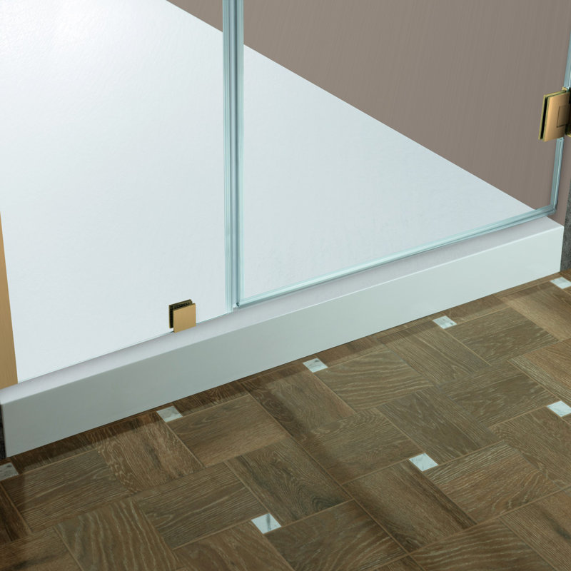 60-61" W x 76" H Pivot Frameless Single Swing Hinge Shower Door, 3/8 in. (10mm) Thickness Shattered-Proof Tempered Clear Glass