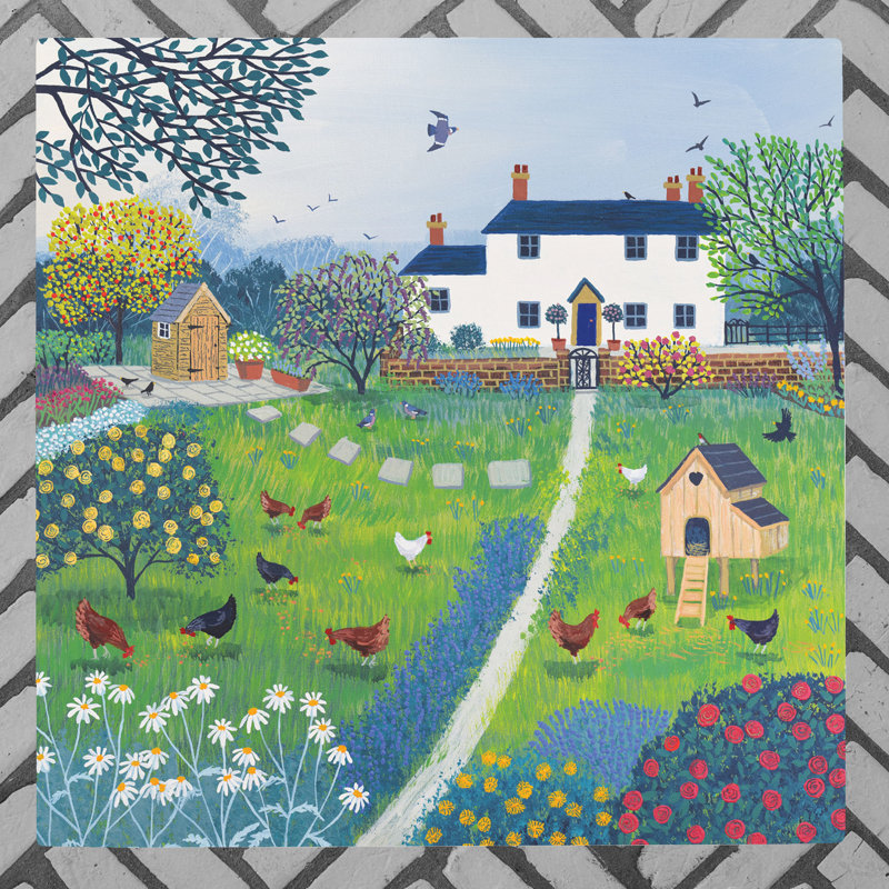 JO GRUNDY Farmhouse Plants & Flowers Wall Decor on Ceramic