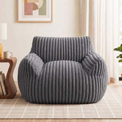 Comfy Bean Bag Chair, Faux Fur Lazy Bean Bag Sofa for Living Room, Bedroom and Dorm