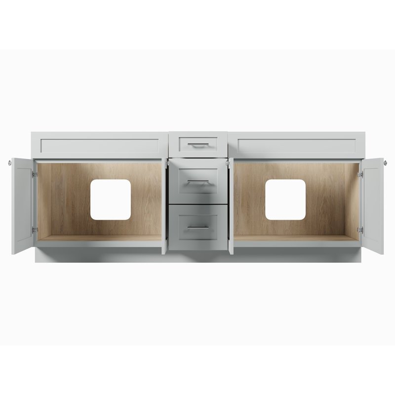 Base de meuble-lavabo double 87 po Disar, Gris