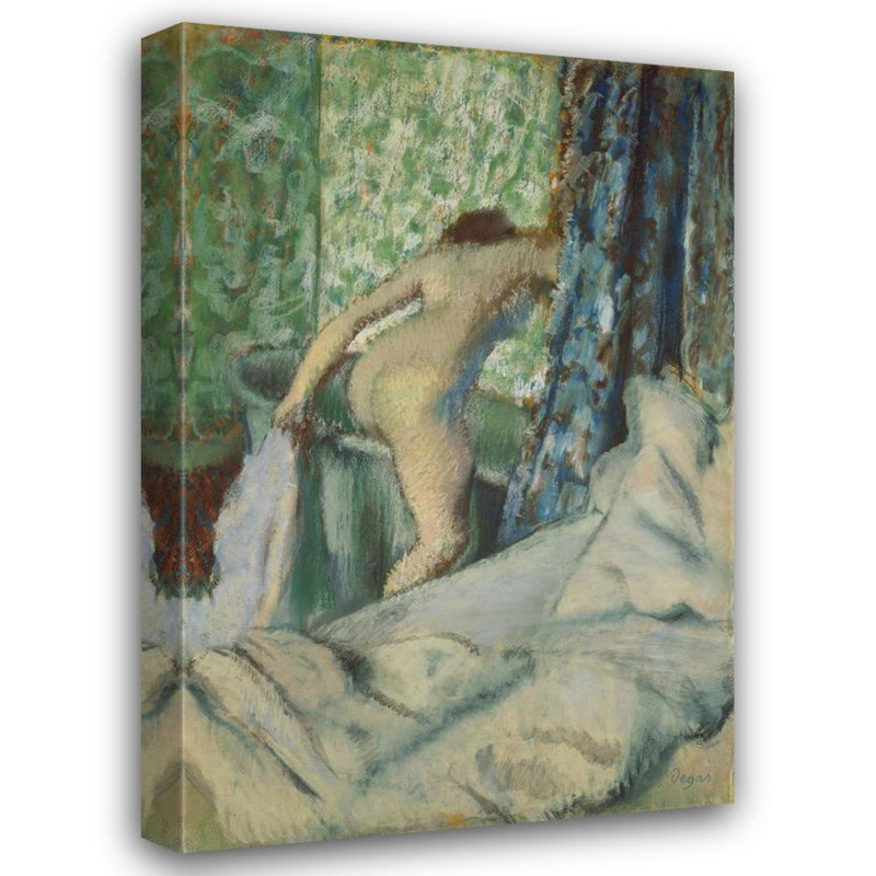 «The Morning Bath» par Edgar Degas - Art mural sur toile tendue avec châssis, H 24 po x l 17 po