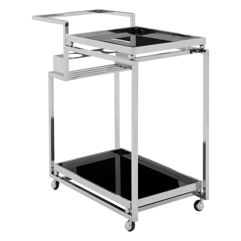 Anaya Metal Bar Cart, Silver