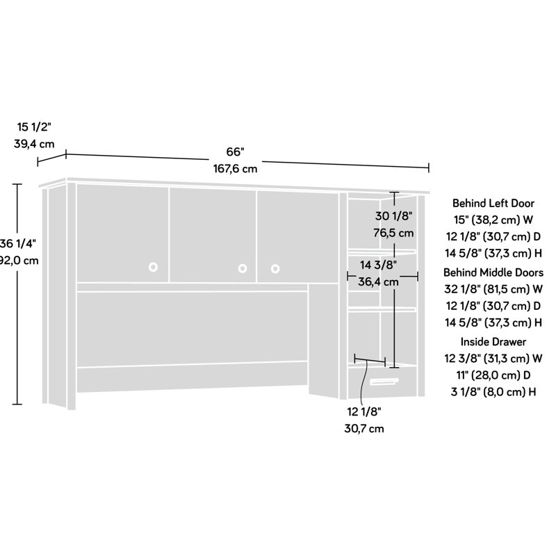 Bureau, brun, structure de panneau solide et légère, rangement ouvert, tablettes réglables, tiroir de rangement caché, pleine extension, panneau traversant à cordon, compartiment de rangement,