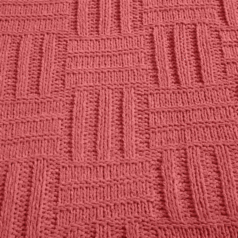 Coral Knitted Faux Fur Reversible Throw Blanket, 50" x 60"