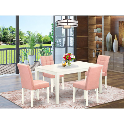 Sispal 4 - Person Solid Wood Solid Wood Top Four Leg Dining Set