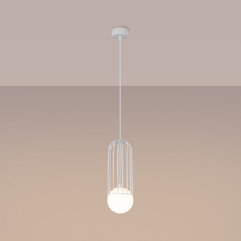 Bonine 1 - Light Stainless Steel Pendant, White