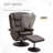 Recliner And Ottoman With Wrapped Base, Swivel PU Leather Reclining Chair With Footrest For Living Room, Bedroom And Home Office-1355767551