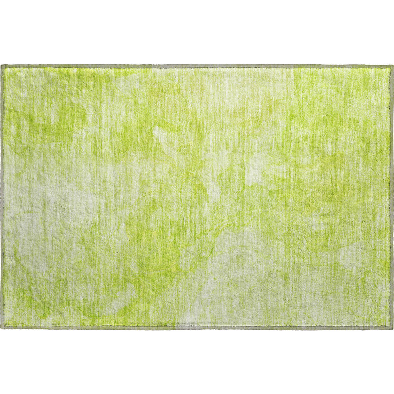Premium Machine Washable Prisco Aloe Rug, Rectangle 1'8" x 2'6"