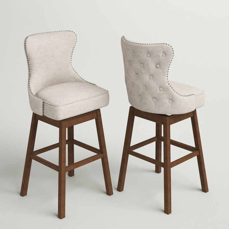 Tabouret de bar rotatif Wadley, Beige