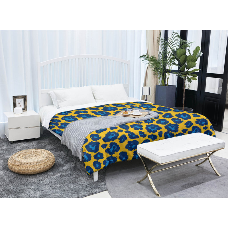 Polyester Animal Print Comforter, Twin Comforter, Gold/Black/Blue