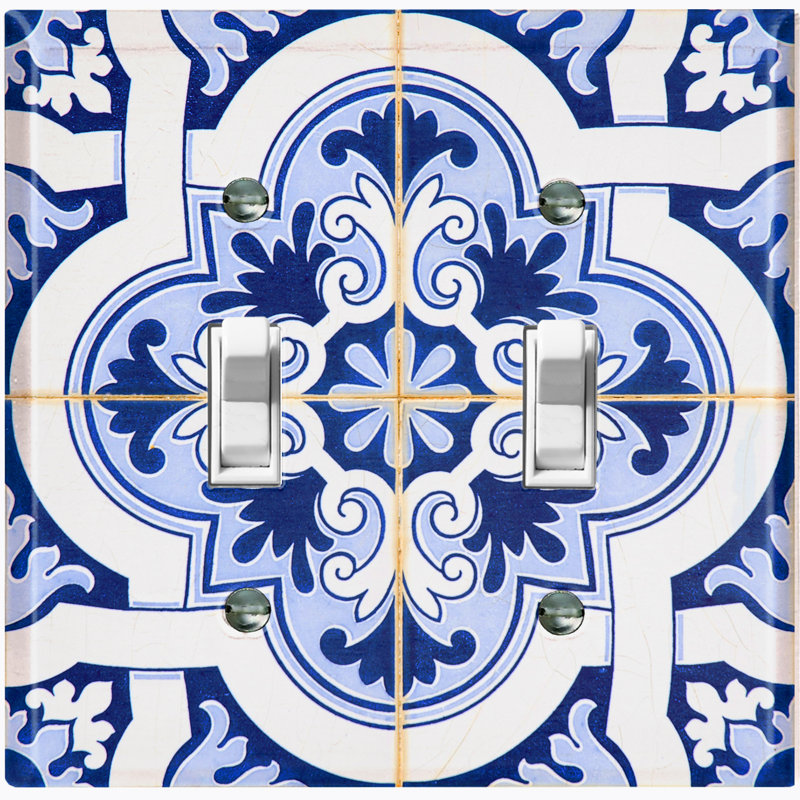 Patterned 2 - Gang Toggle Light Switch Standard Wall Plate