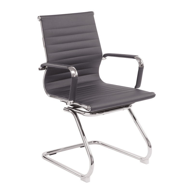 Cornesia Leather - Bonded Conference Chair, Grey
